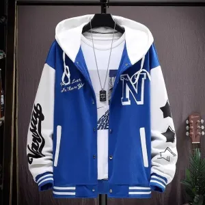 2023 Spring Autumn Men's Jackets Korean Fashion Streetwear Hooded Coats Men Casual Trend Men Clothing Baseball Jackets Men