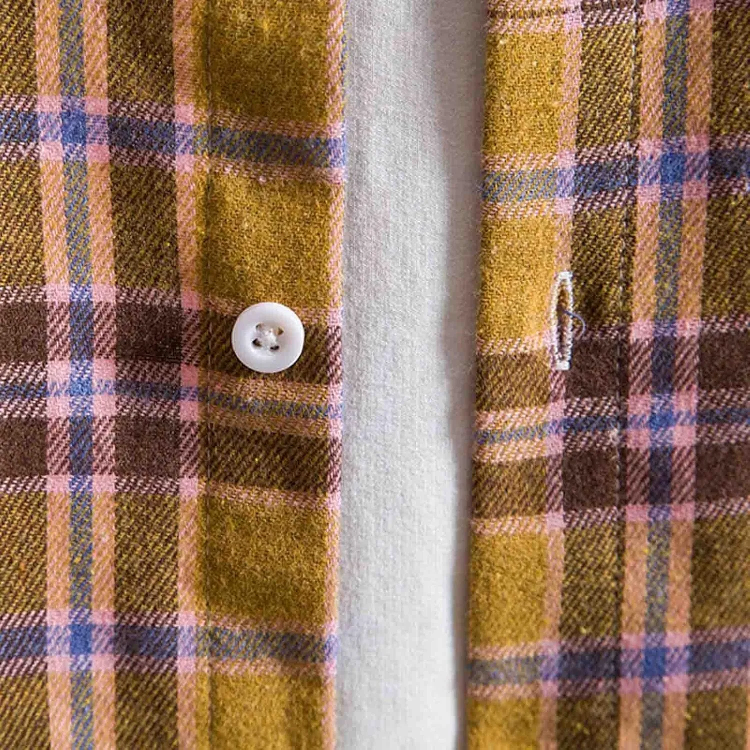 Men's Cotton Flannel Shirt Jacket Long Sleeve Button Down Plaid Shirt Color Block Lightweight Outdoor Camp Shirts