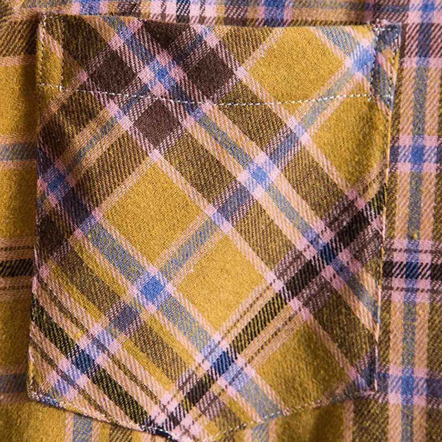Men's Cotton Flannel Shirt Jacket Long Sleeve Button Down Plaid Shirt Color Block Lightweight Outdoor Camp Shirts