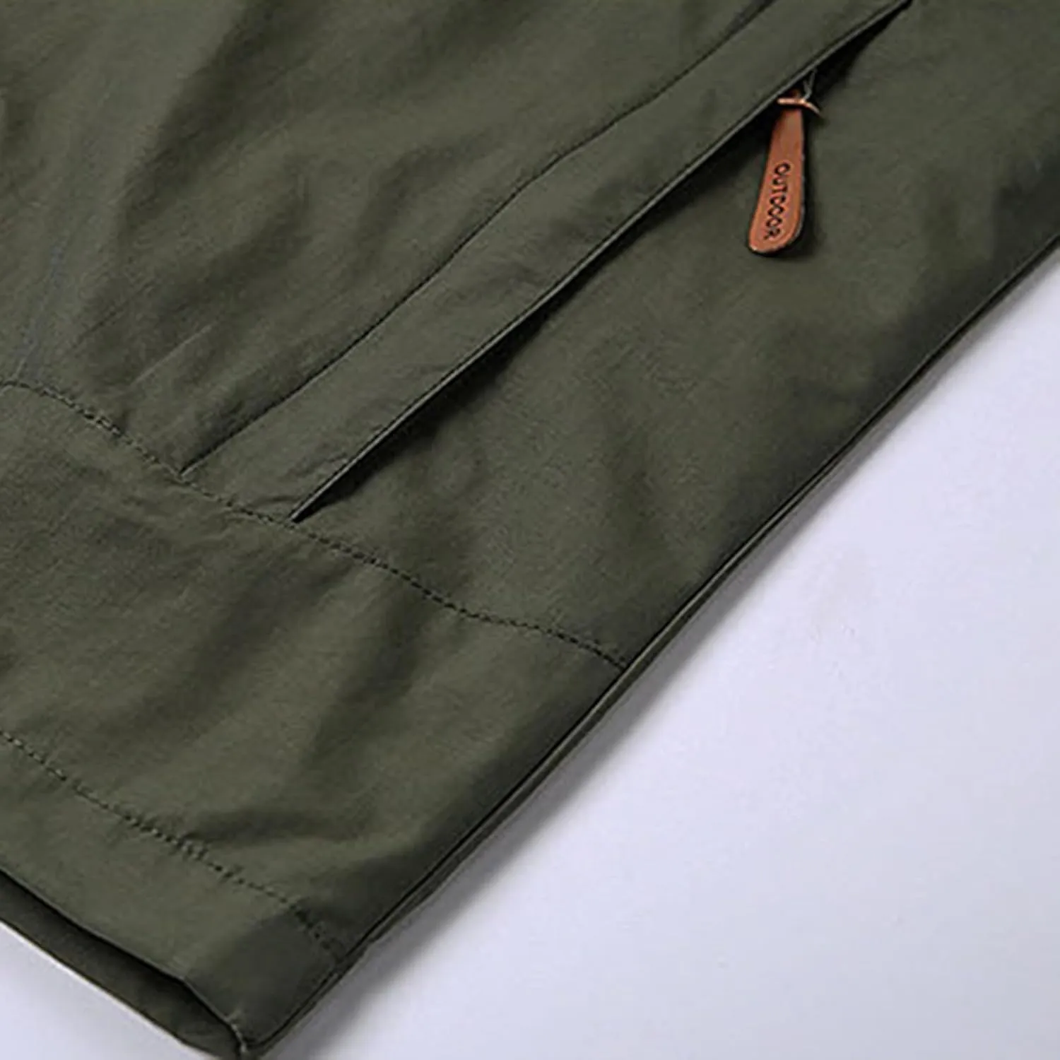 Mens Hooded Outdoor Jacket Long Sleeve Zipper Cargo Jeckets Multi Pocket Overcoat Windbreaker Winter Warm Trench Coat
