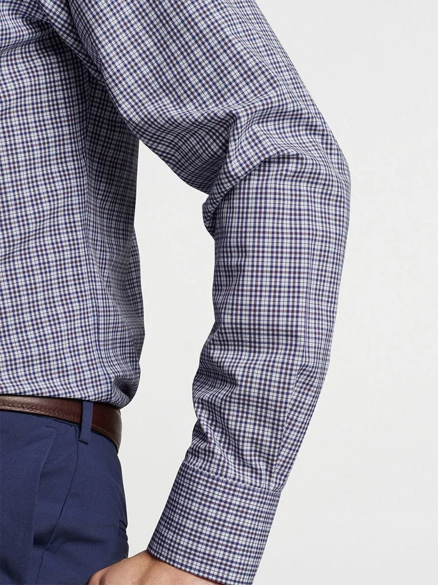 Peter Millar Berkshire Performance Poplin Sport Shirt in Navy