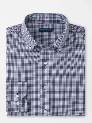 Peter Millar Berkshire Performance Poplin Sport Shirt in Navy