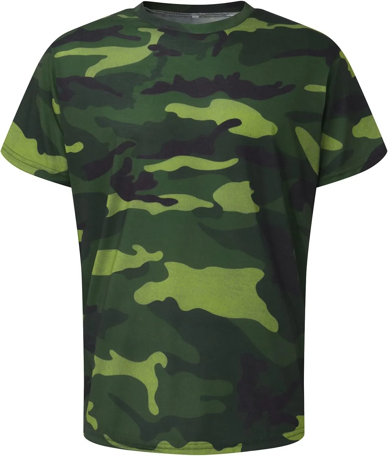RTRDE Men's Casual T Shirts for Man Camouflage T-Shirt Sports Fitness Short Sleeve Military Camo Crewneck Shirts, XL-5XL