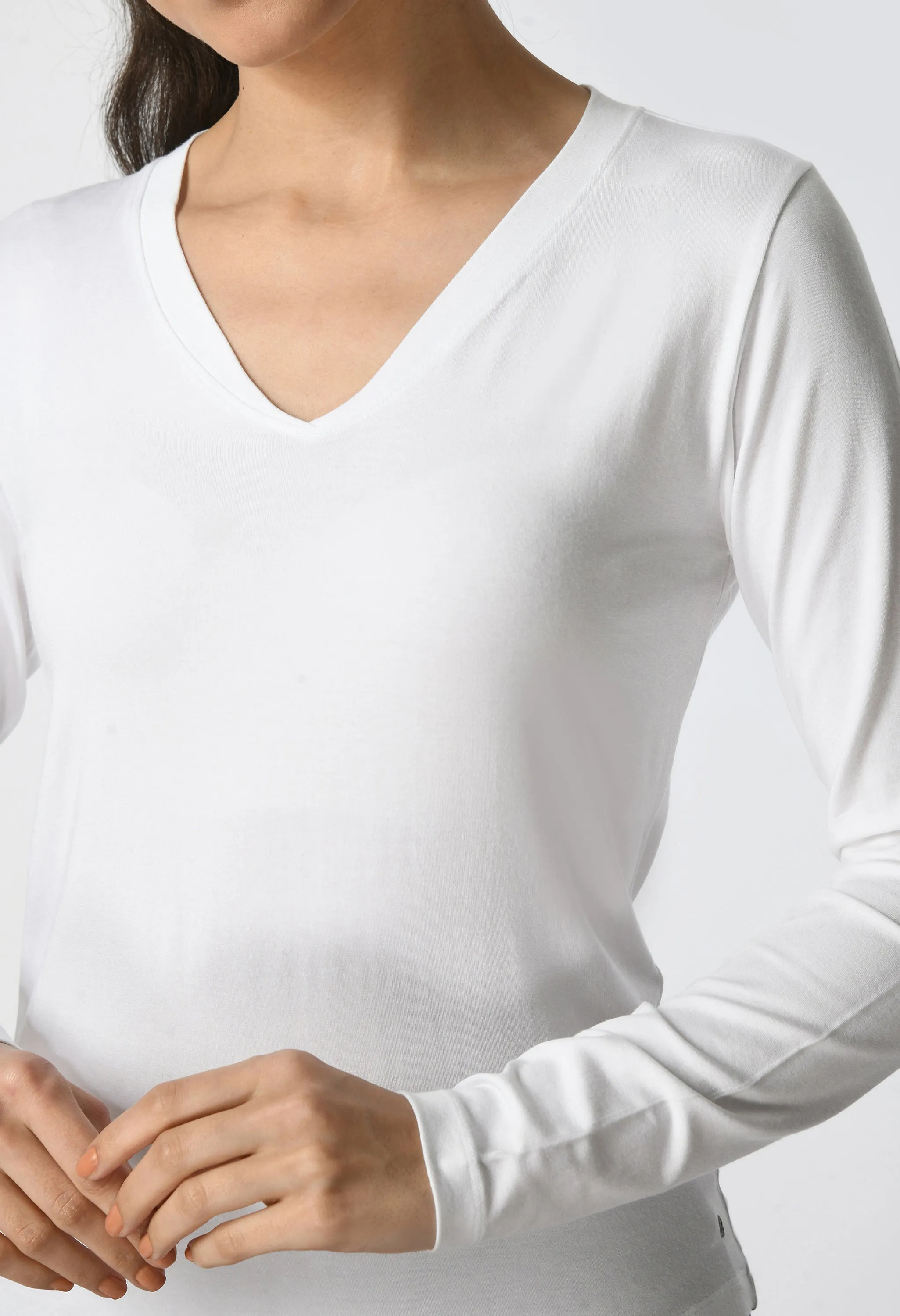 V-Neck Long Sleeve T-Shirt  #6004